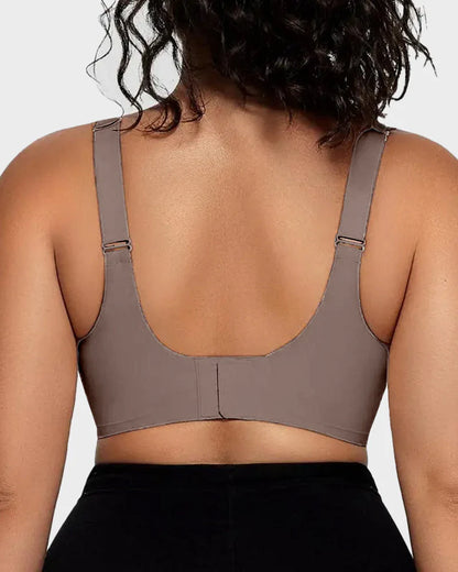 Wireless V-Neck Crossover Mesh Support Bra