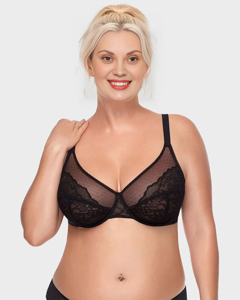 Full Coverage Lace Minimizer Bra - Petal