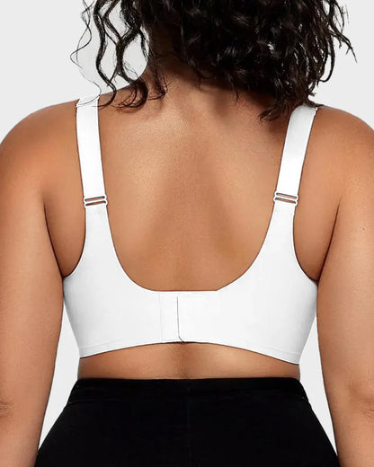 Wireless V-Neck Crossover Mesh Support Bra